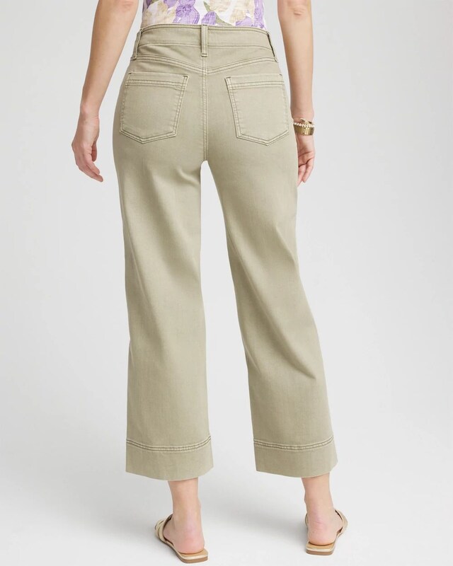 Pull-On Wide-Leg Cropped Jeans - image 3